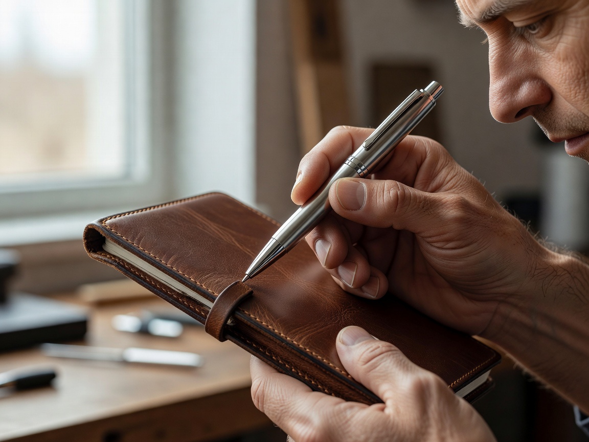 Person inspecting the finish and construction of an everyday product
