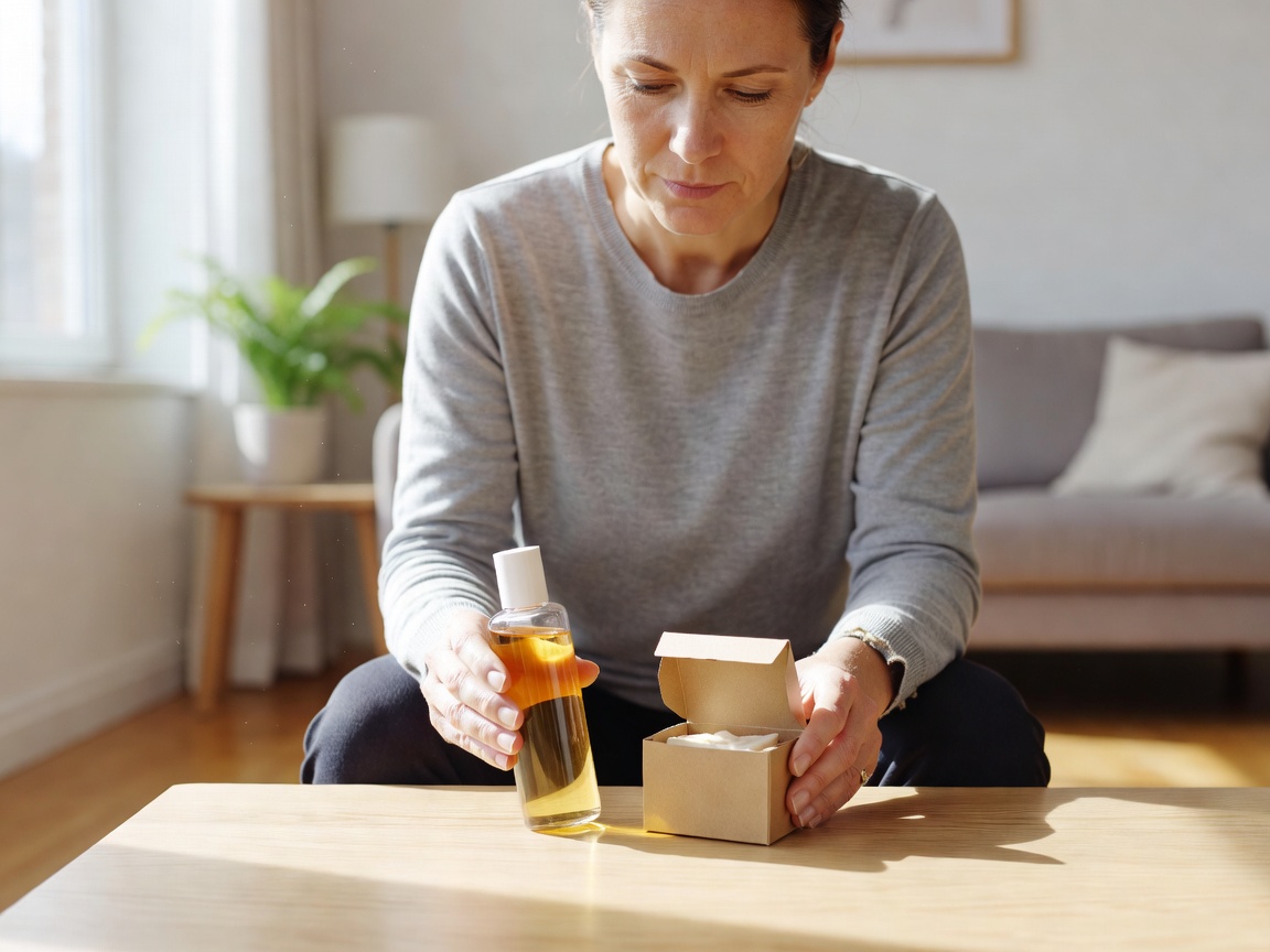 Shopper reviewing two product options side by side in a bright home